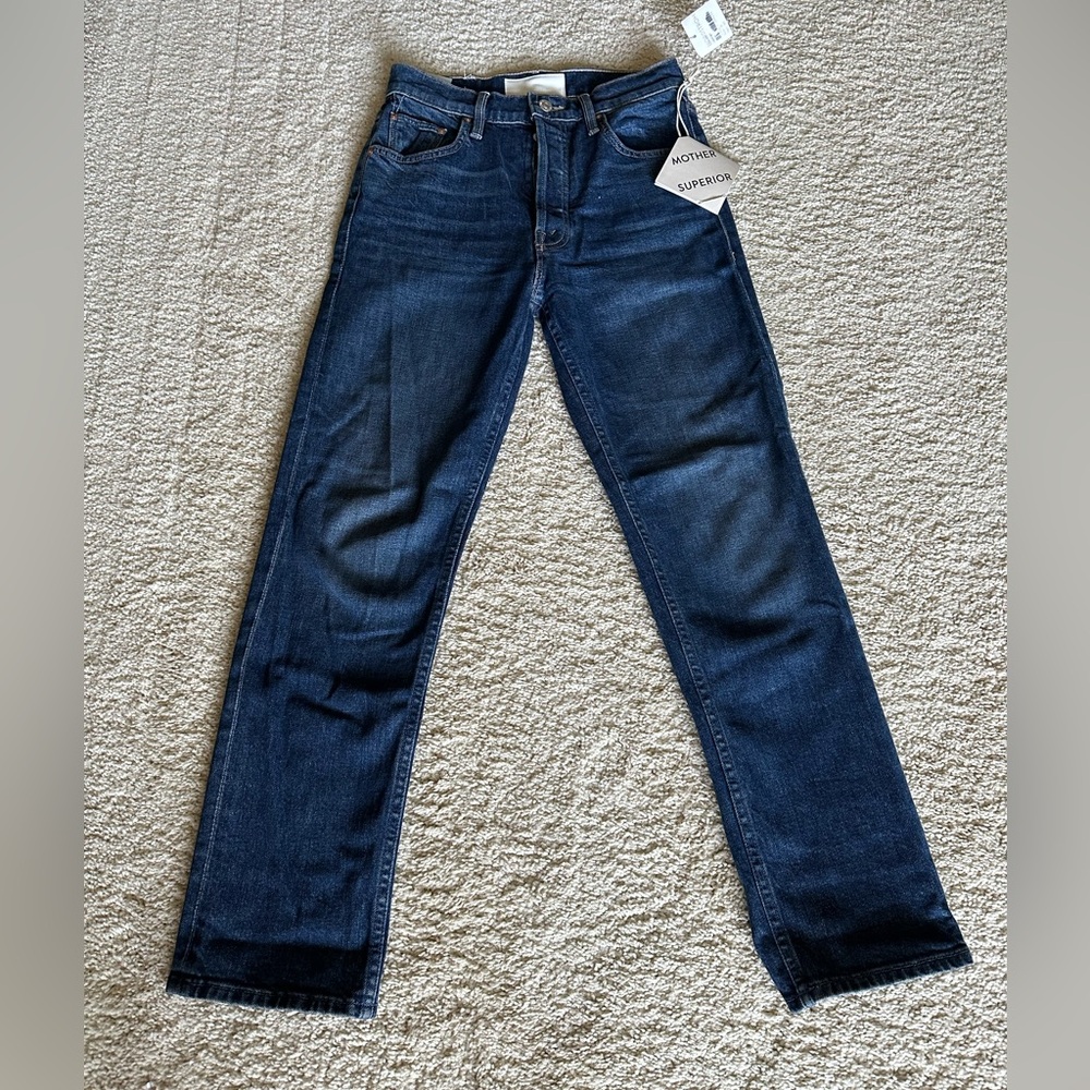 MOTHER Deep Blue Straight Leg Jeans